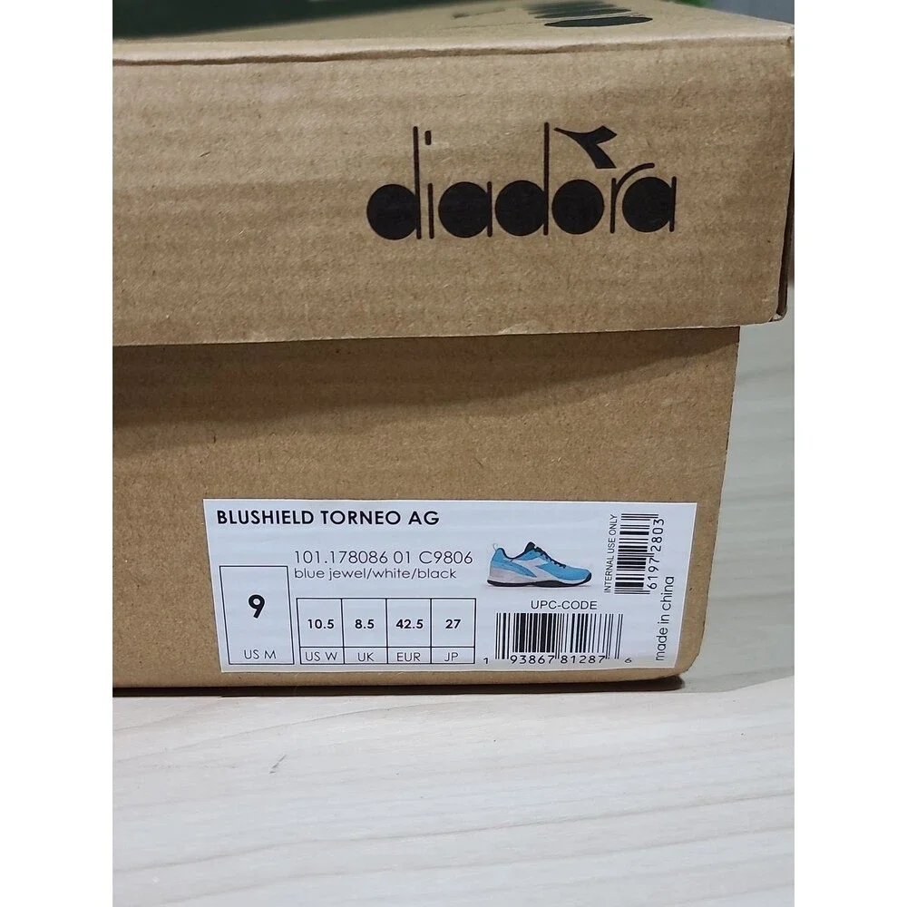 Diadora Blushield Torneo Tennis Shoes - blue jewel/white/black US Men's 9 NEW